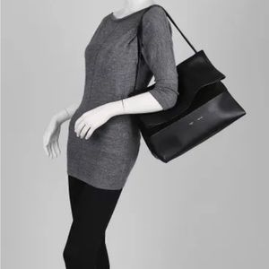 Celine All soft flap bag black leather and suede